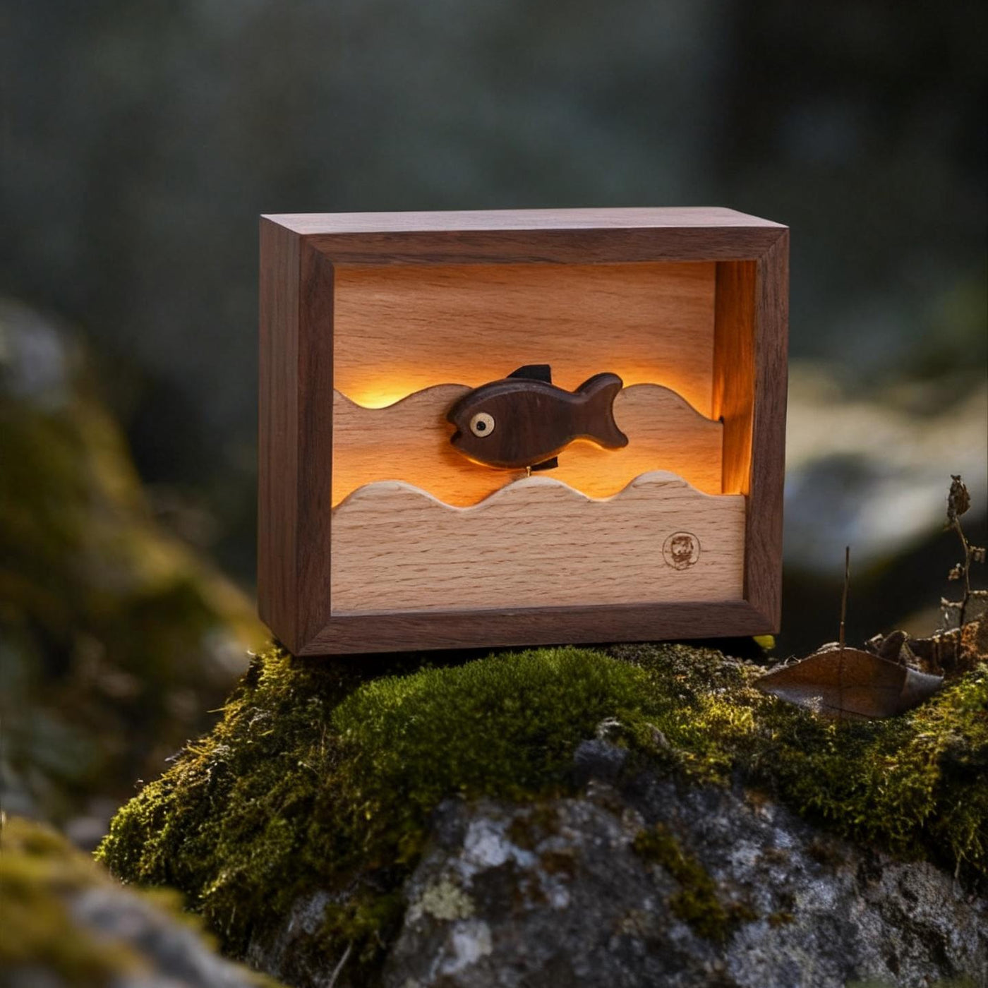Wooden Little Fish Lamp