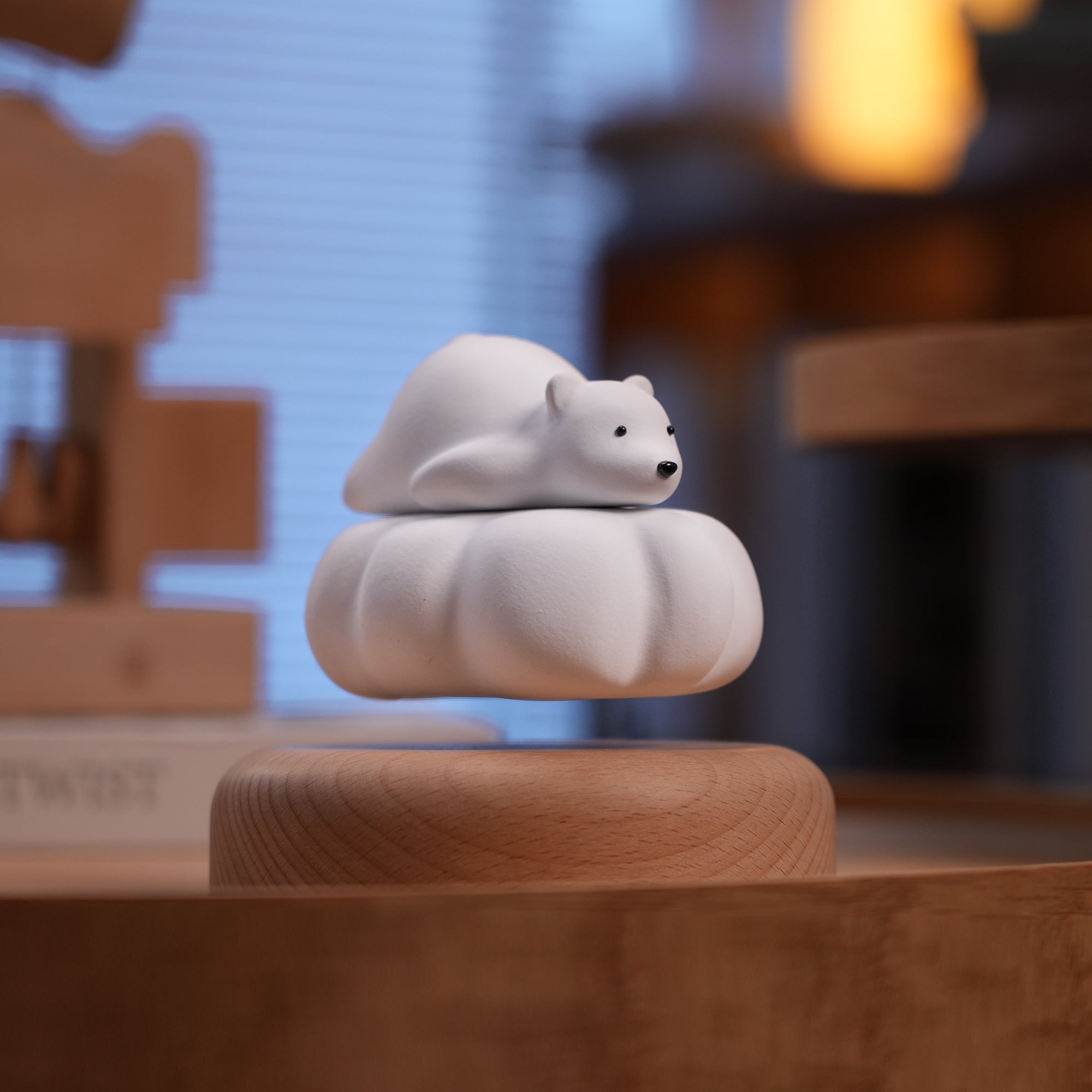Levitating Polar Bear Wooden Gift
