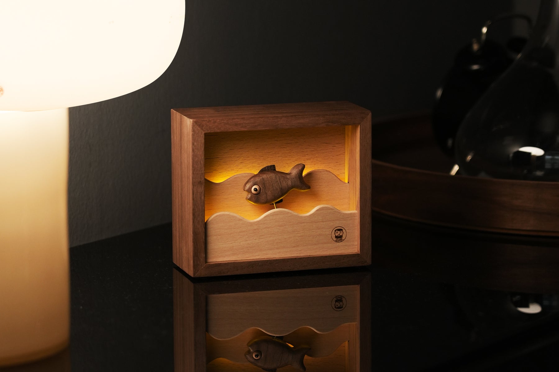 Wooden Little Fish Lamp