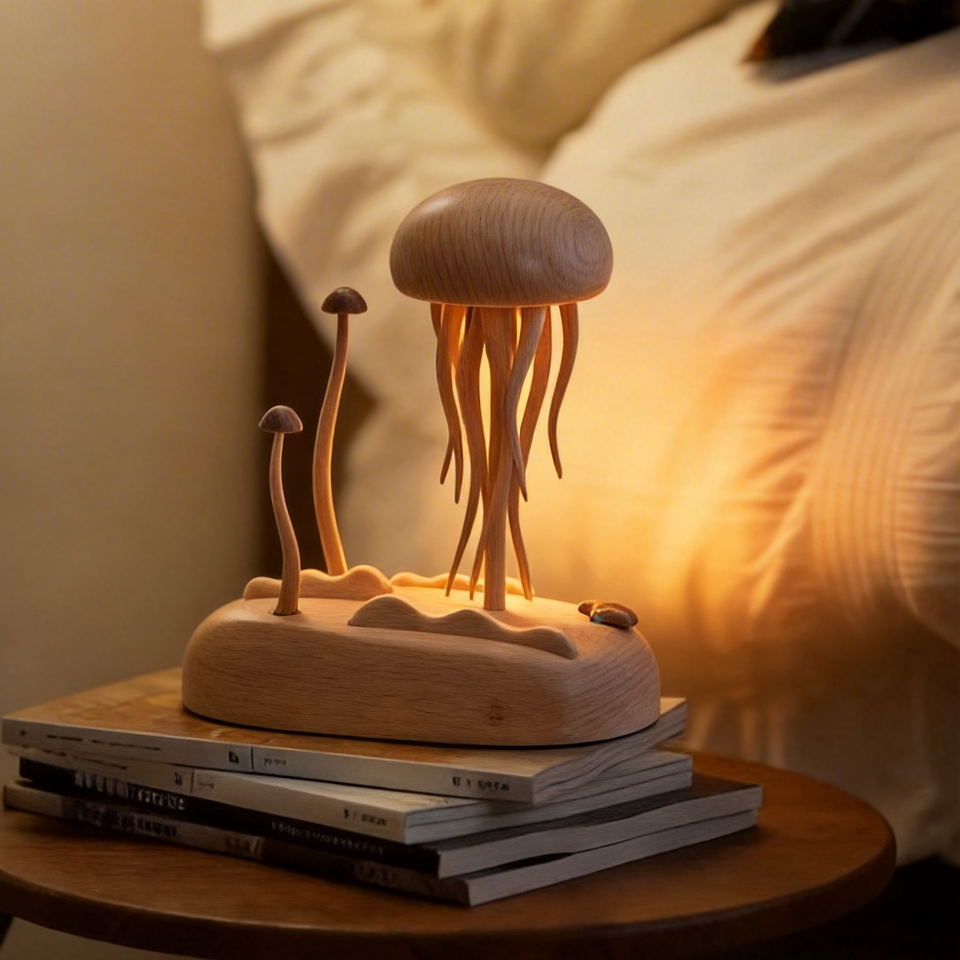 Wooden Jellyfish Lamp