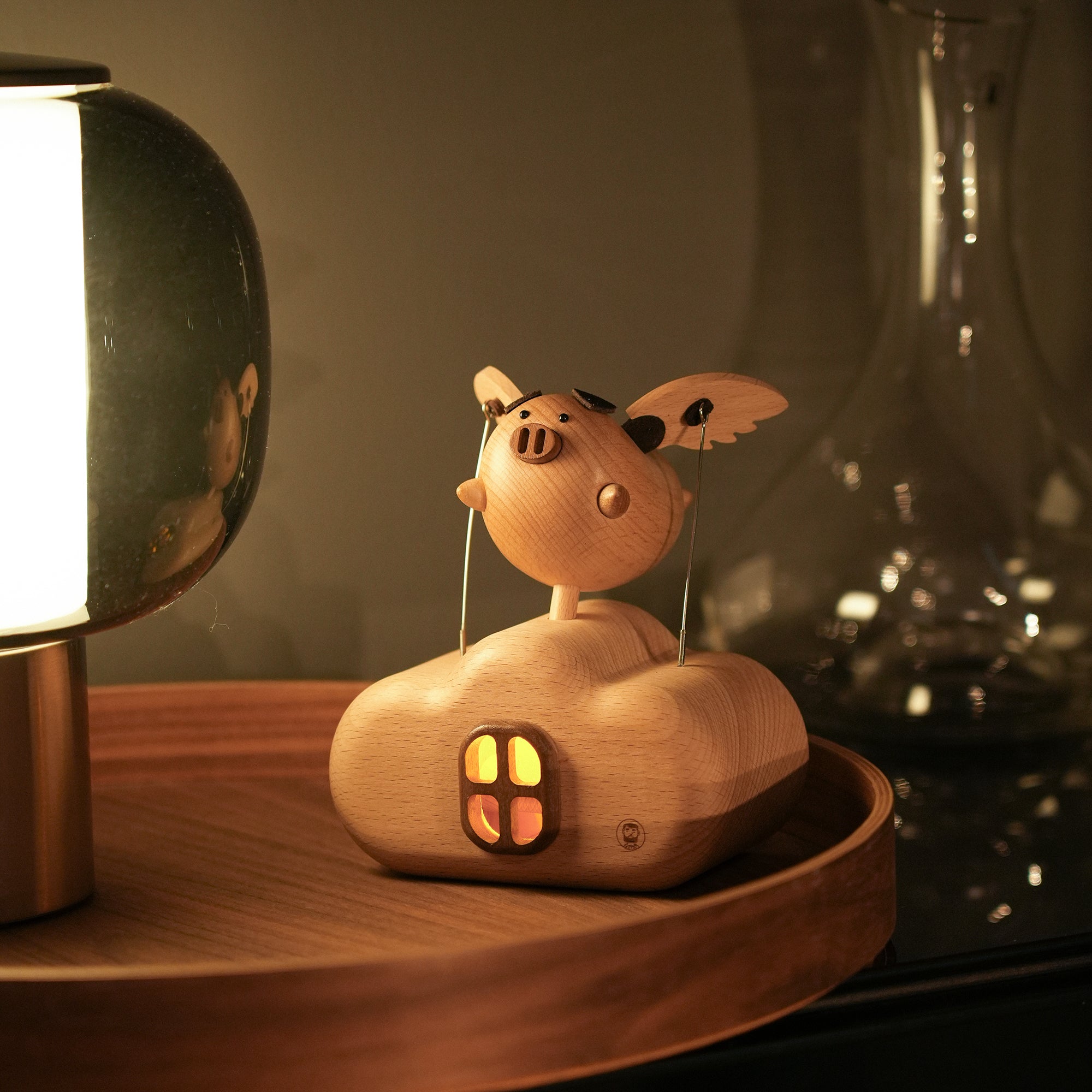 Flying Pig Wooden Gift