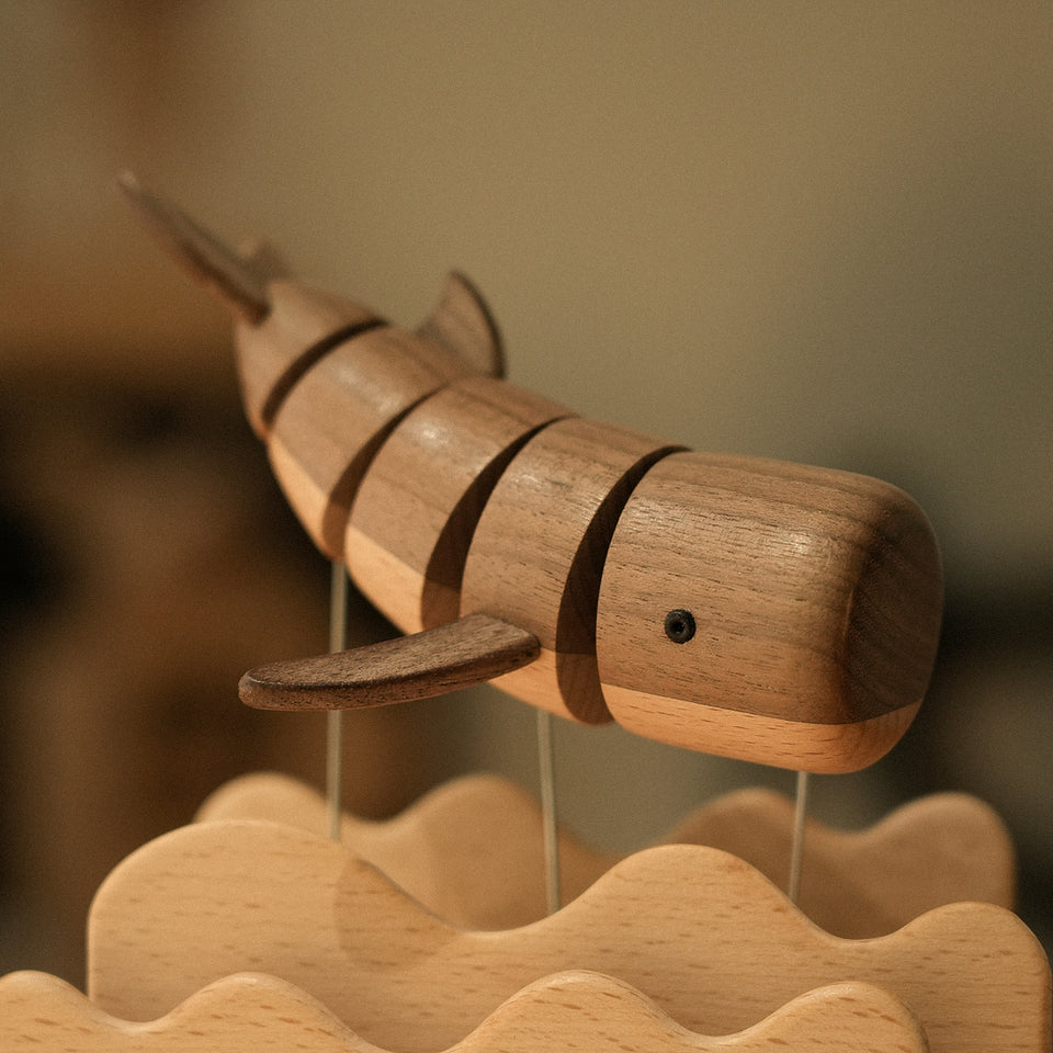 Swimming Wooden Whale