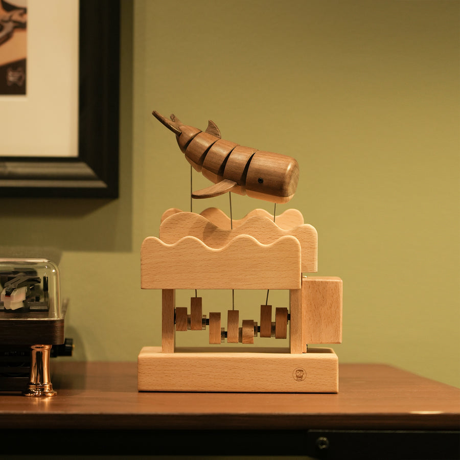 Swimming Wooden Whale