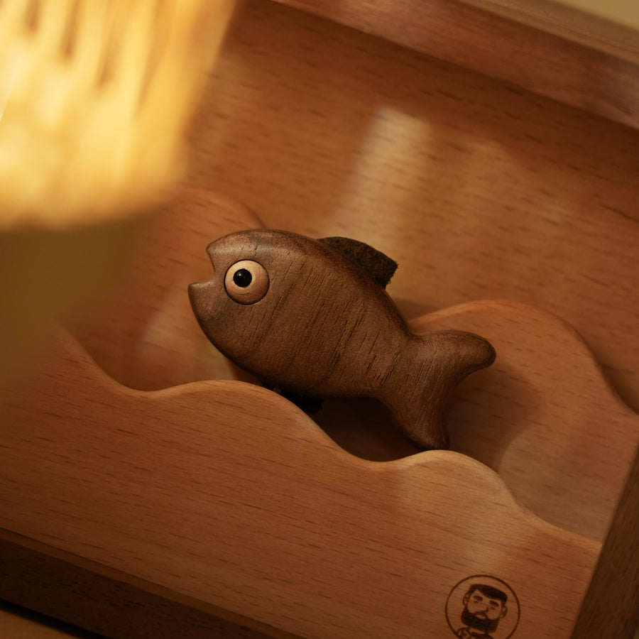 Wooden Little Fish Lamp