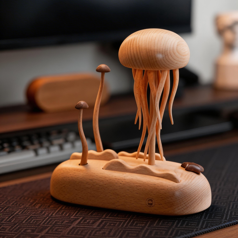 Wooden Jellyfish Lamp