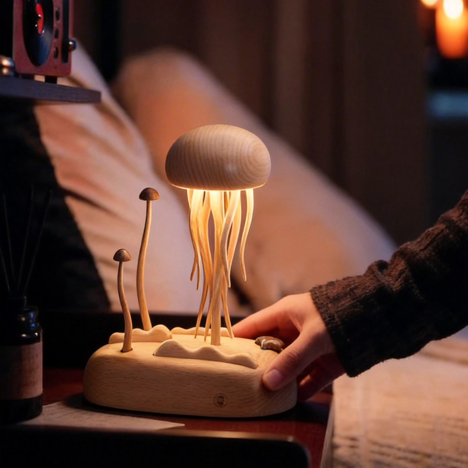 Wooden Jellyfish Lamp
