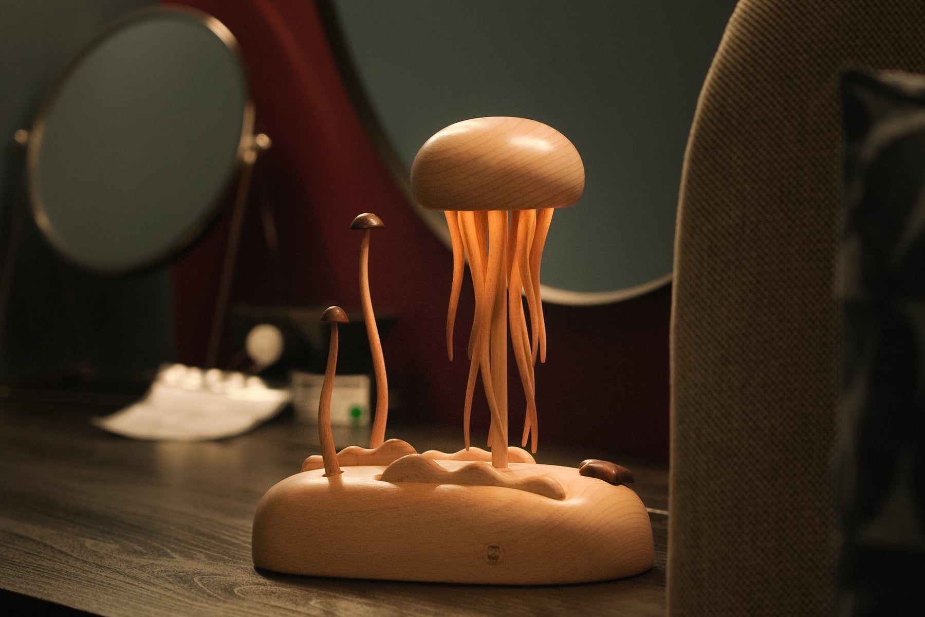 Wooden Jellyfish Lamp