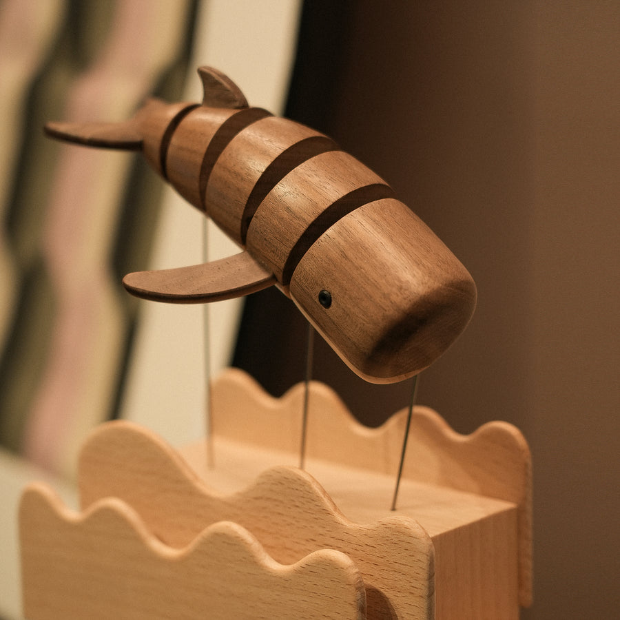 Swimming Wooden Whale