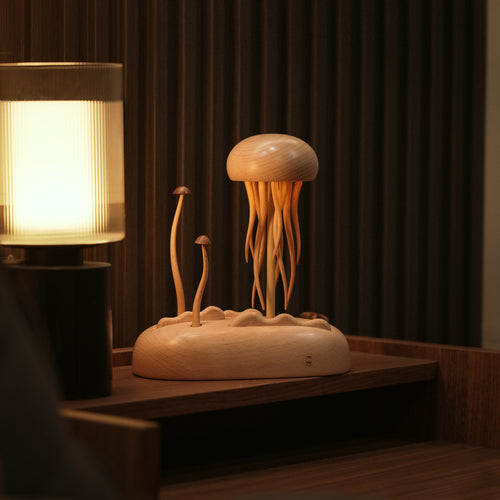 Kinetic Jellyfish Wooden Lamp