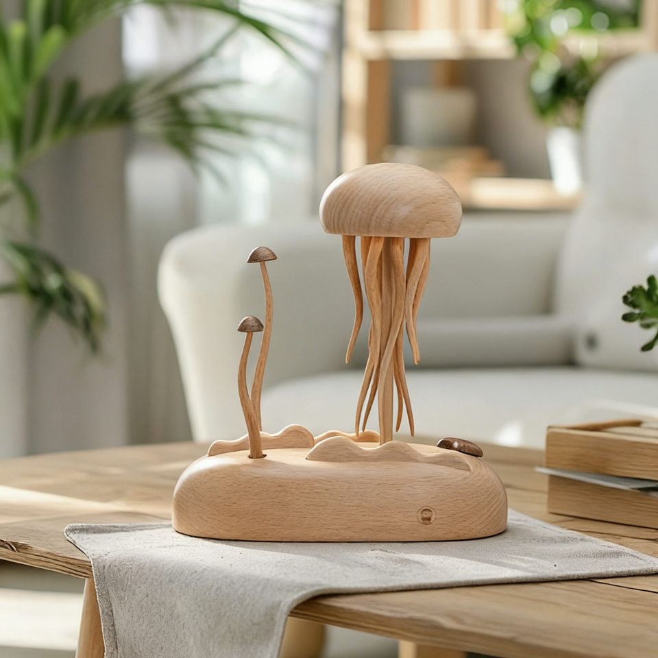 Wooden Jellyfish Lamp