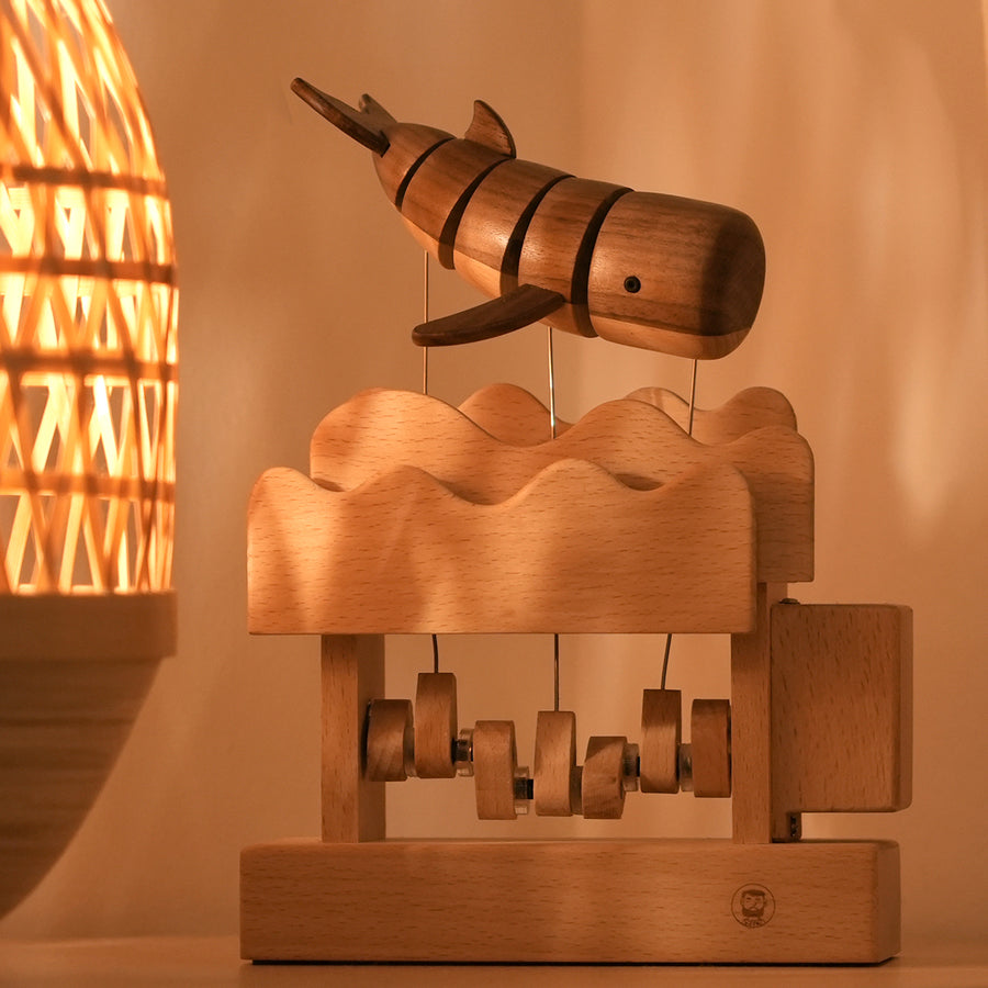 Swimming Wooden Whale
