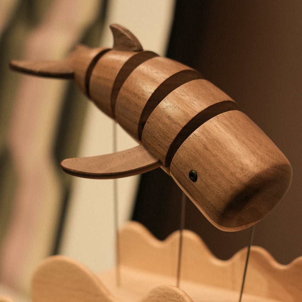 Swimming Wooden Whale