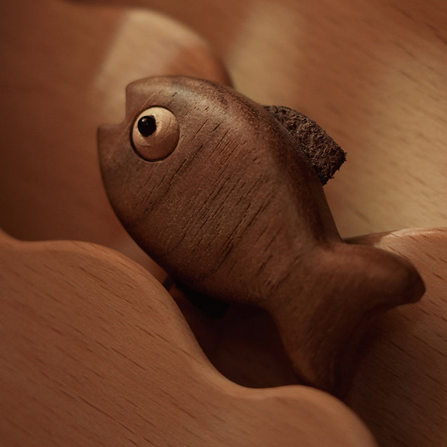 Wooden Little Fish Lamp